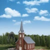 Walthers Cornerstone 933-3496 HO Scale Brick Church - Kit -Bachmann Store 933 3496 walthers cornerstone brick church structure kit