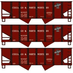 Accurail 24254 HO Scale USRA 55 Ton 2 Bay Open Hopper Kit 3 Pack CNW - NOS