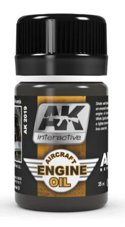 AK Interactive 2019 Air Series: Aircraft Engine Oil Enamel Wash 35ml Bottle