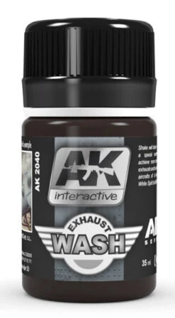 AK Interactive 2040 Air Series: Exhaust Enamel Wash 35ml Bottle