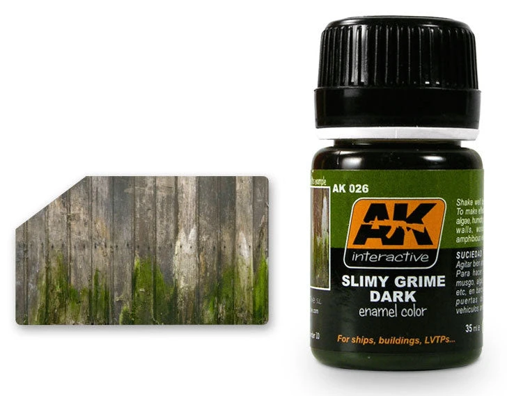 AK Interactive 26 Slimy Grime Dark Enamel Paint 35ml Bottle 4 AK Interactive 26 Slimy Grime Dark Enamel Paint 35ml Bottle - Image 2
