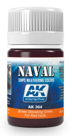 AK Interactive 304 Red Hulls Brown Streaking Grime Enamel Paint 35ml Bottle