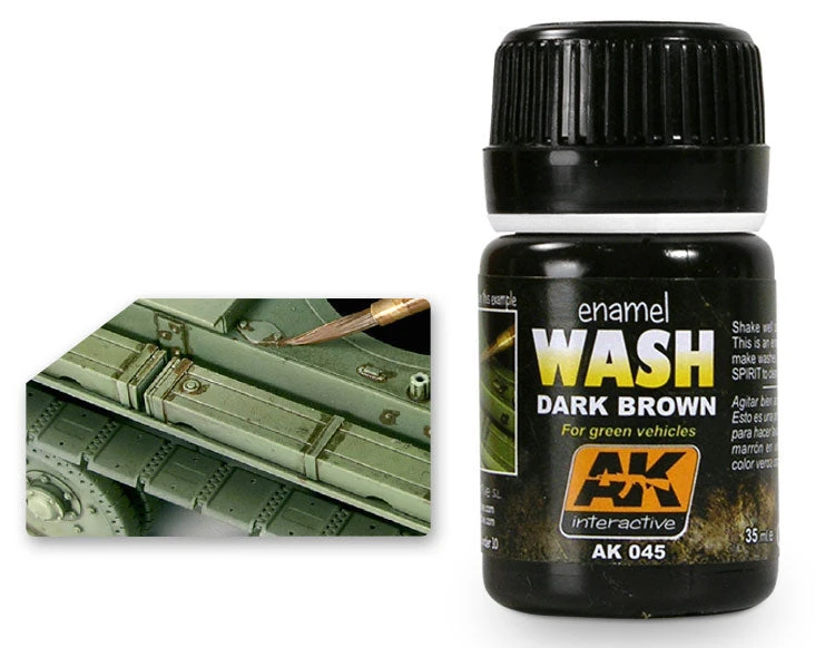 AK Interactive 45 Dark Brown Wash Enamel Paint 35ml Bottle 4 AK Interactive 45 Dark Brown Wash Enamel Paint 35ml Bottle - Image 2