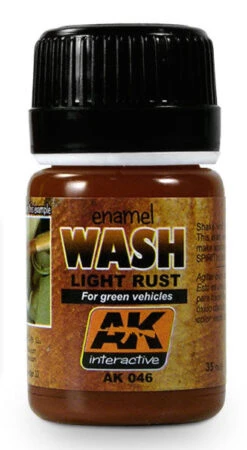 AK Interactive 46 Light Rust Wash Enamel Paint 35ml Bottle