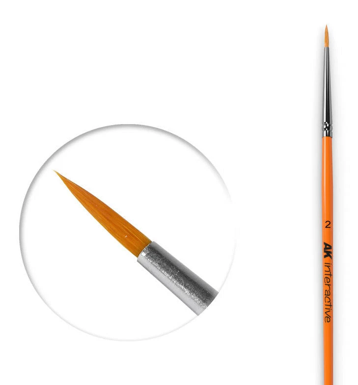 AK Interactive 604 Size 2 Synthetic Round Brush 3 AK Interactive 604 Size 2 Synthetic Round Brush
