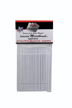 Alpha MicroBrush 1303 White Superfine Applicators 25 Pack