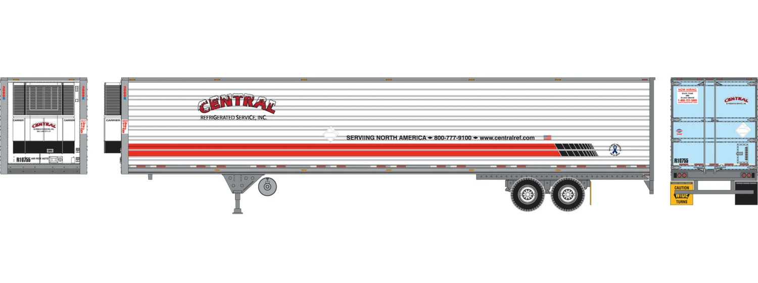 Athearn 28467 HO Scale 53' Reefer Trailer Central #1 4 Athearn 28467 HO Scale 53' Reefer Trailer Central #1 - Image 2