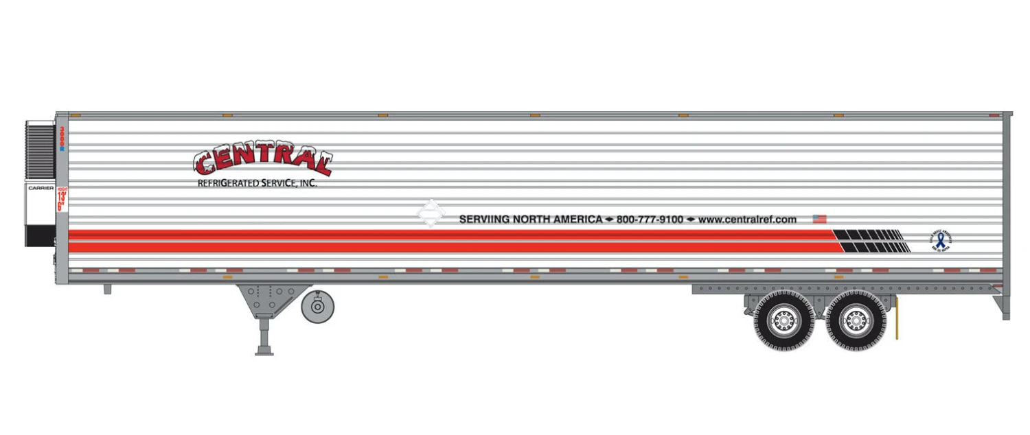 Athearn 28467 HO Scale 53' Reefer Trailer Central #1 3 Athearn 28467 HO Scale 53' Reefer Trailer Central #1