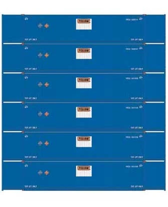 Athearn 28522 HO Scale 53' CIMC Intermodal Container Yellow YRCU 6 Pack #2 3 Athearn 28522 HO Scale 53' CIMC Intermodal Container Yellow YRCU 6 Pack #2