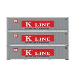 Athearn 63394 HO Scale 40' Smooth Side Container K Line KKLU 3 Pack #2