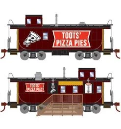 Athearn RTR 74041 HO Scale Concession Cupola Caboose Set Toots’ Pizza Pies