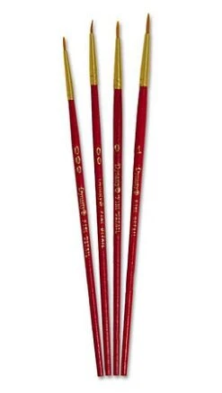Atlas Brush 27620 FM Brush 1,0,00,000 Red Sable Paintbrushes 4 Pack