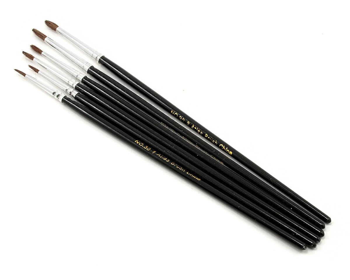 Atlas Brush 30-6PS 1,2,3 Round Camel Hair Detailing Paintbrushes 6 Pack 3 Atlas Brush 30-6PS 1,2,3 Round Camel Hair Detailing Paintbrushes 6 Pack