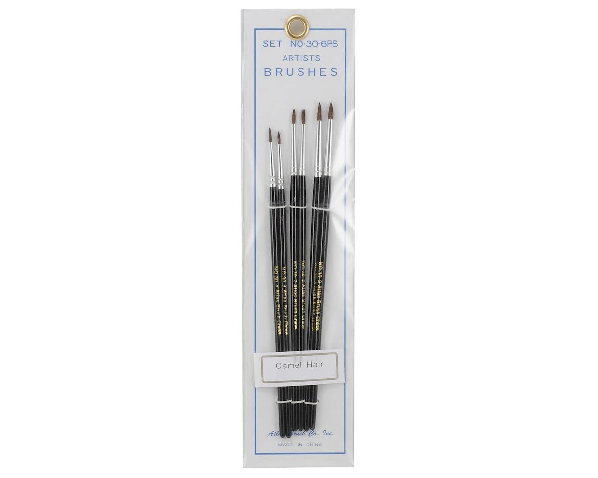 Atlas Brush 30-6PS 1,2,3 Round Camel Hair Detailing Paintbrushes 6 Pack 4 Atlas Brush 30-6PS 1,2,3 Round Camel Hair Detailing Paintbrushes 6 Pack - Image 2