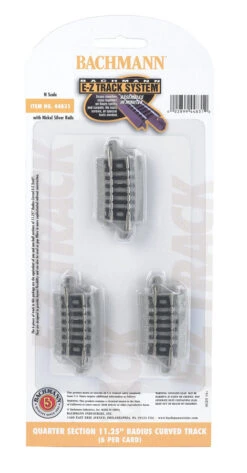 Bachmann 44831 N Scale E-Z Track 11.25" Radius 1/4 Curve (6)