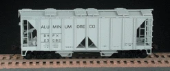 Bowser 55686 HO Scale 70 Ton 2 Bay Covered Hopper Kit Aluminum Ore SHPX 25088 - NOS