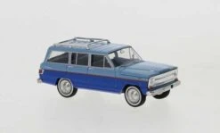 Brekina 19871 HO Scale 1967 Jeep Wagoneer B 2 Tone Blue
