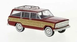 Brekina 19872 HO Scale 1967 Jeep Wagoneer Woodgrain And Red