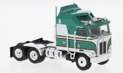 Brekina 85730 HO Scale 1973 Kenworth K100 Aerodyne Sleeper Cab Green / White