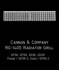 Cannon & Company 1405 HO Scale Radiator Grilles & Shutters Wire Mesh Grille For EMD GP/SD 38/39 (4)