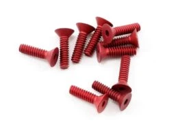 CRC 1453 Red 4-40x7/16" Aluminum Flat Head Screw 10 Pack