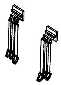 Details West MU-294 HO Scale MU 3 Hose Cluster 36" 4 Pack