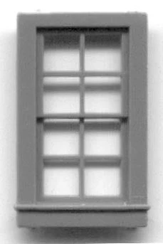 Grandt Line 5030 HO Scale 8 Pane Double Hung Window (8 Pieces)