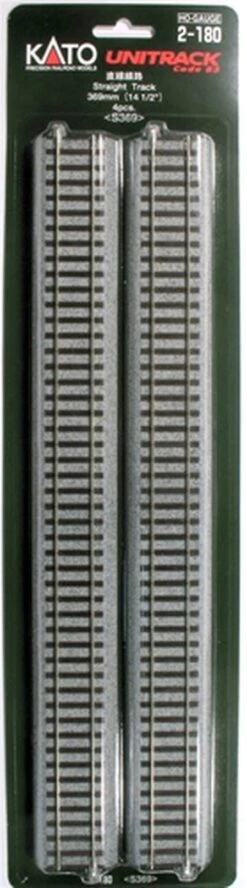 Kato 2180 HO Scale UniTrack 369mm 14-1/2" Straight (4 Pack)