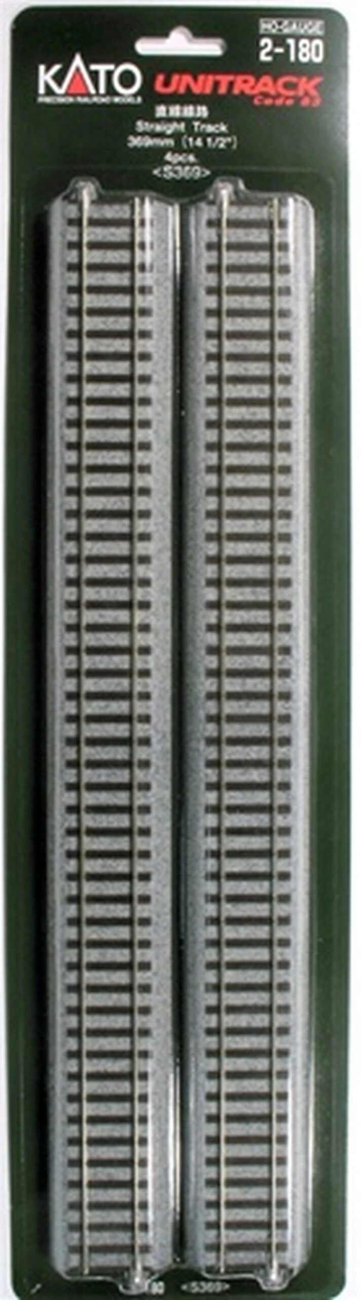 Kato 2180 HO Scale UniTrack 369mm 14-1/2" Straight (4 Pack) 3 Kato 2180 HO Scale UniTrack 369mm 14-1/2" Straight (4 Pack)