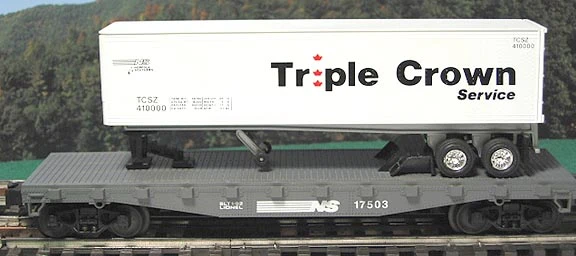 Lionel 6-1750X O Guage Flatcar With Triple Crown Trailer Norfolk Southern NS- NOS 3 Lionel 6-1750X O Guage Flatcar With Triple Crown Trailer Norfolk Southern NS- NOS