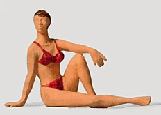 Preiser 28072 HO Scale Individual Figure - Female Swimmer Seated