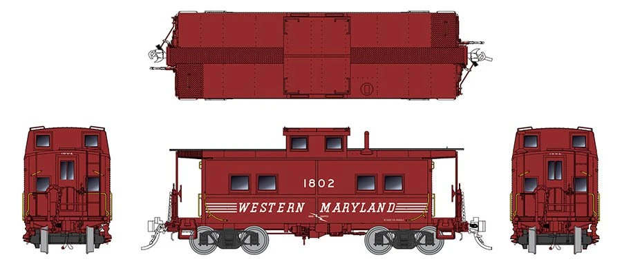 Rapido Trains 144025 HO Scale Northeastern Style Steel Caboose Speed Western Maryland WM 1802 4 Rapido Trains 144025 HO Scale Northeastern Style Steel Caboose Speed Western Maryland WM 1802 - Image 2