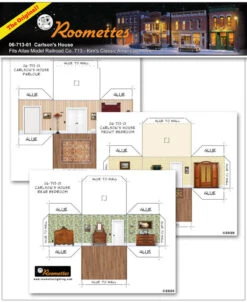Roomettes 06-713-01 HO Scale Carlson's House Interior Kit (Fits Atlas 713) -Bachmann Store roomettes 06 713 01 ho scale carlson s house interior kit fits atlas 713 5
