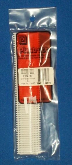 Plastruct 90467 20" White Picket Fence For O Gauge