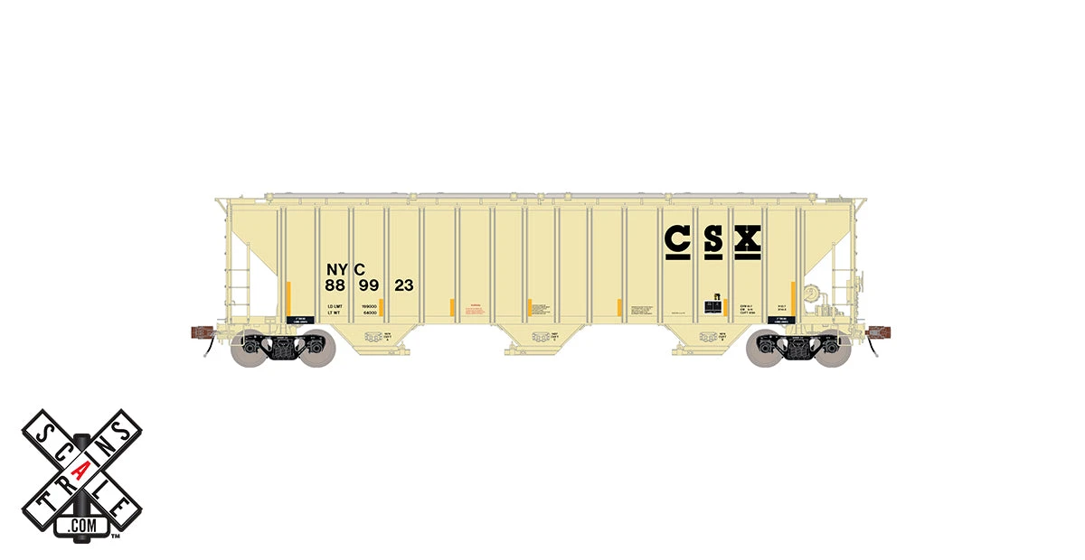 ScaleTrains 33035 HO Scale Rivet Counter PS-2CD 4785 Covered Hopper CSX / NYC 889923 3 ScaleTrains 33035 HO Scale Rivet Counter PS-2CD 4785 Covered Hopper CSX / NYC 889923