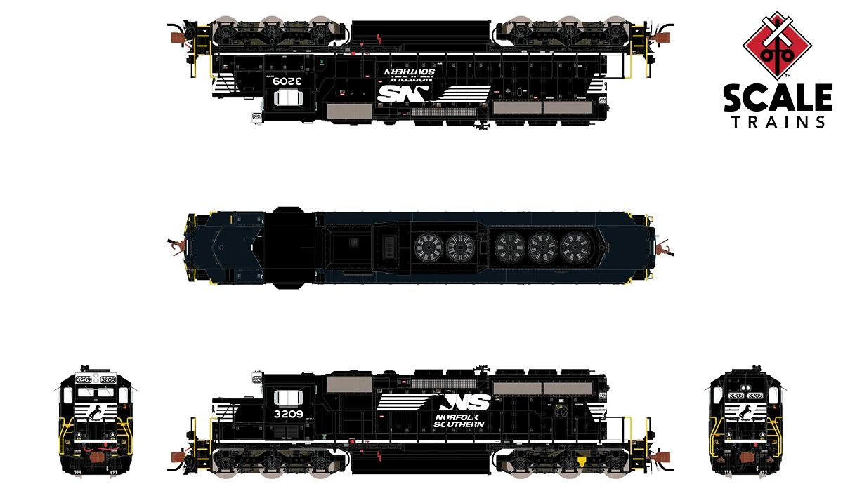 ScaleTrains 33772 Rivet N Scale EMD SD40-2 Norfolk Southern NS 3209 4 ScaleTrains 33772 Rivet N Scale EMD SD40-2 Norfolk Southern NS 3209 - Image 2