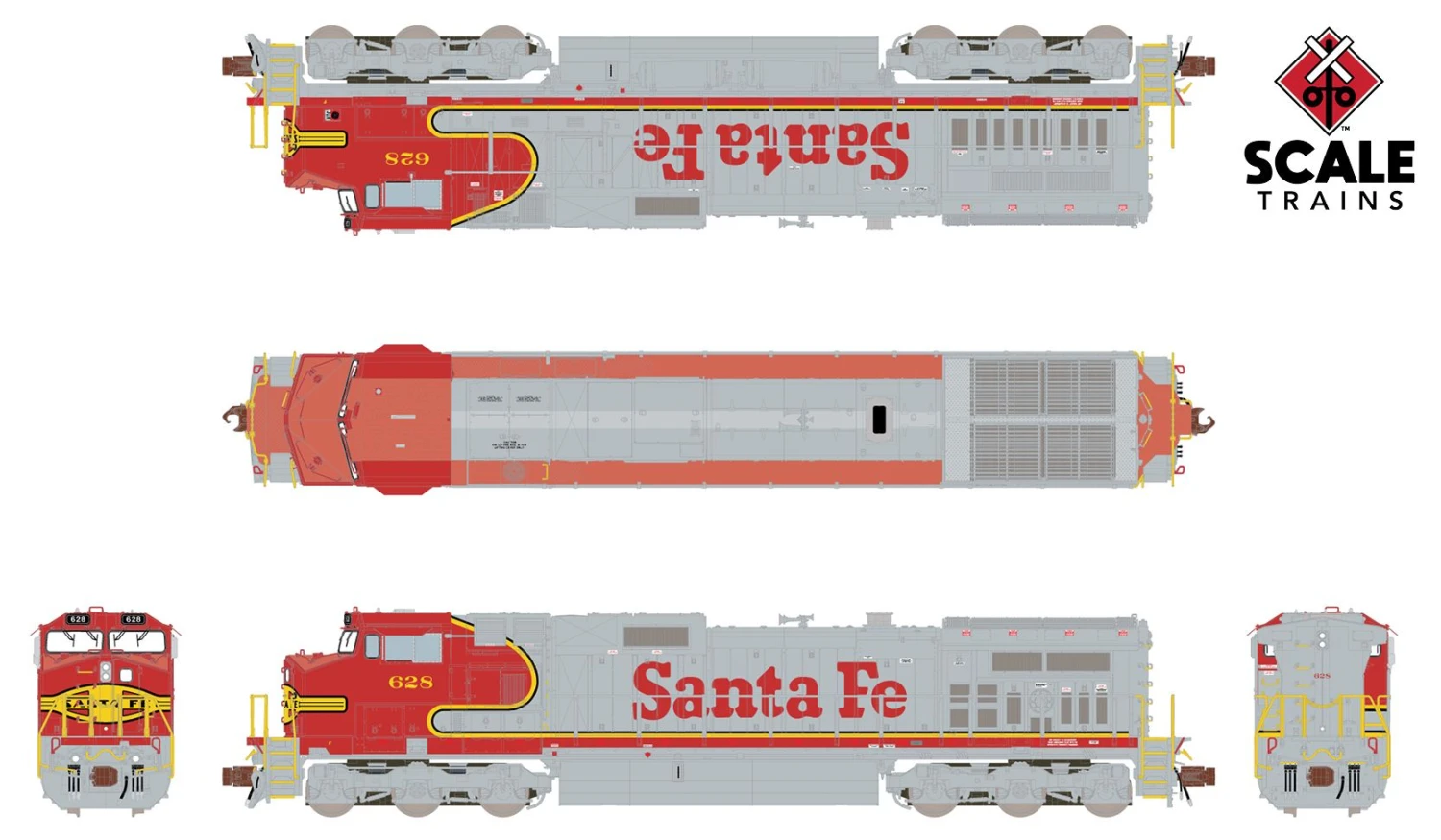 ScaleTrains 38513 Rivet N GE Dash 9-44CW Santa Fe ATSF 629 DCC And LokSound 4 ScaleTrains 38513 Rivet N GE Dash 9-44CW Santa Fe ATSF 629 DCC And LokSound - Image 2