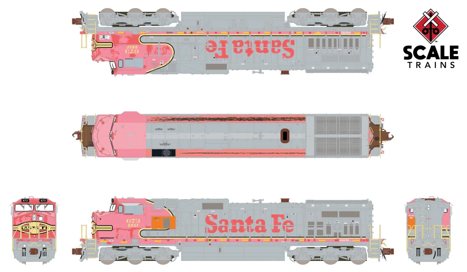 ScaleTrains 38522 Rivet Counter N Scale GE Dash 9-44CW Ex-Santa Fe BNSF 673 4 ScaleTrains 38522 Rivet Counter N Scale GE Dash 9-44CW Ex-Santa Fe BNSF 673 - Image 2
