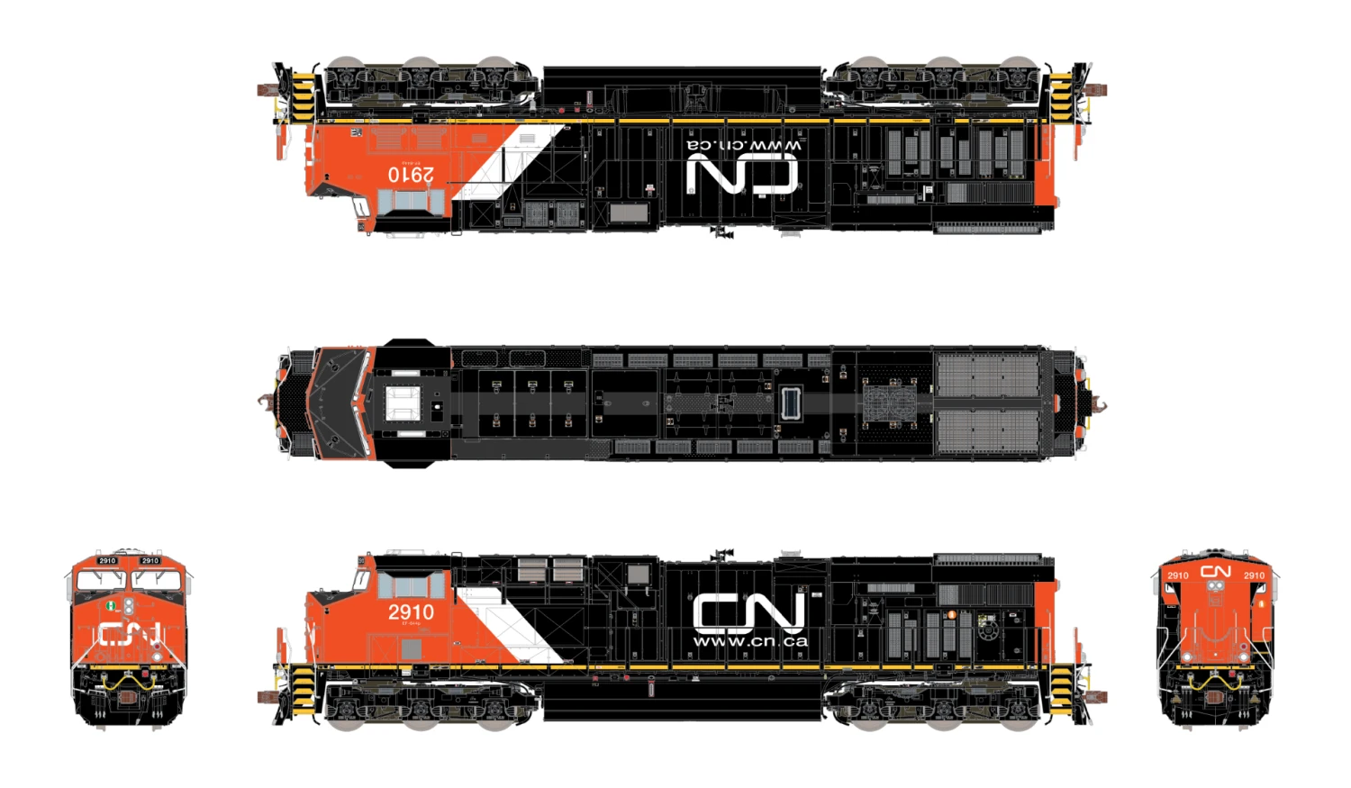 ScaleTrains Rivet 33574 HO Scale GE ES44AC Canadian National CN 2910 DCC & Sound 4 ScaleTrains Rivet 33574 HO Scale GE ES44AC Canadian National CN 2910 DCC & Sound - Image 2