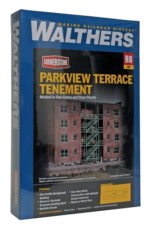 Walthers Cornerstone 933-3177 HO Scale Parkview Terrace Background Building Kit 5 Walthers Cornerstone 933-3177 HO Scale Parkview Terrace Background Building Kit - Image 3
