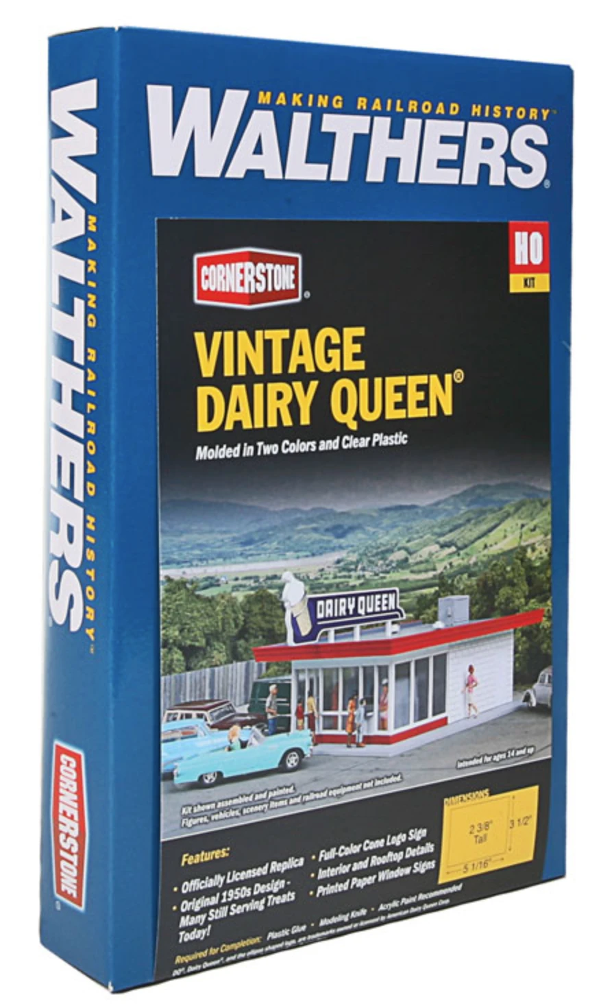 Walthers Cornerstone 933-3484 HO Scale Vintage Dairy Queen Building Kit 5 Walthers Cornerstone 933-3484 HO Scale Vintage Dairy Queen Building Kit - Image 3