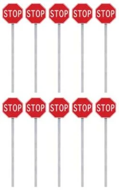 Walthers Cornerstone 949-4212 HO Scale 1954-Present Stop Signs 10 Pack